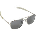 CampCo Humvee Pilot Sunglasses - Polarized Aviator Sunglasses Bayonette, 57mm, Matte Silver Frame, Gray Polarized Lens