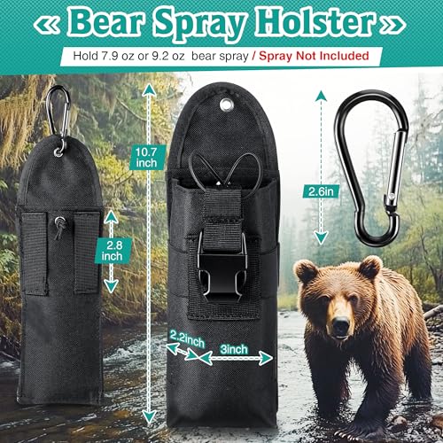 Bear Spray Holster with Quick Release Buckle - Black - for 7.9 & 9.2 fl oz Canisters