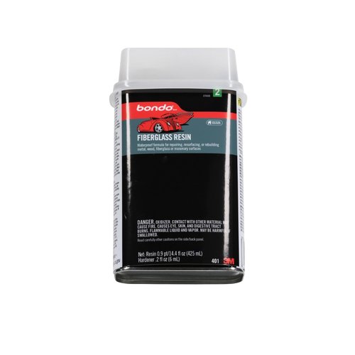 3M Bondo Fiberglass Resin - Waterproof Repair Formula for Metal, Wood & Fiberglass - 0.9 Pint