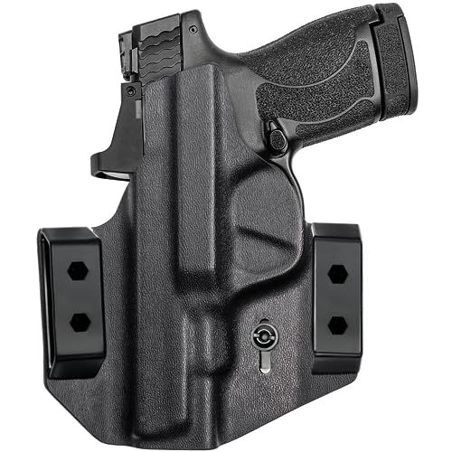 Black Outside Waistband Kydex Holster for M&P Shield + Plus 4" 9mm/.40 Optic Compatible
