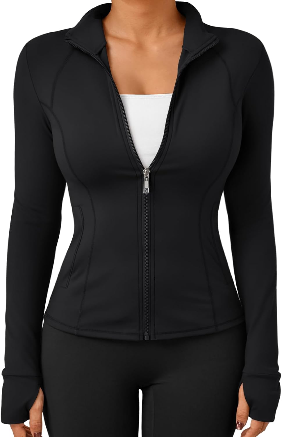 Trendy Queen Lightweight Zip-Up Jacket - Women's Athletic Hoodie with Pocket | Fitted Spring Gym Wear