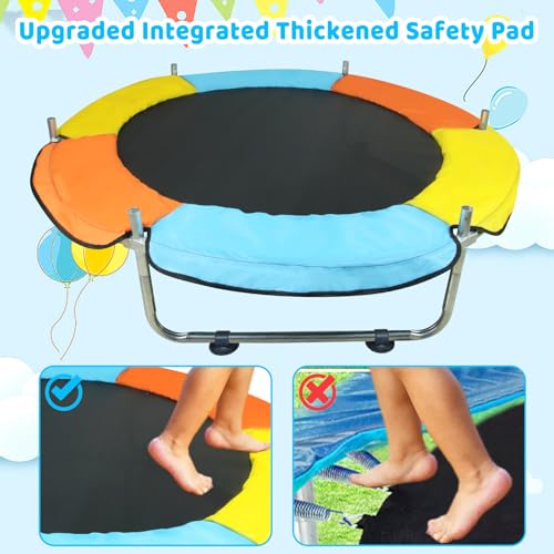 55-Inch Indoor & Outdoor Toddler Trampoline with Safety Enclosure for Kids Ages 1-8