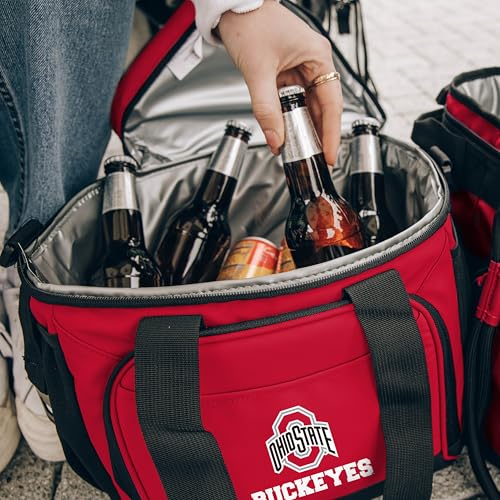 Ohio State Buckeyes NCAA 24 Can Cooler - Leak-Proof, Collapsible, Portable