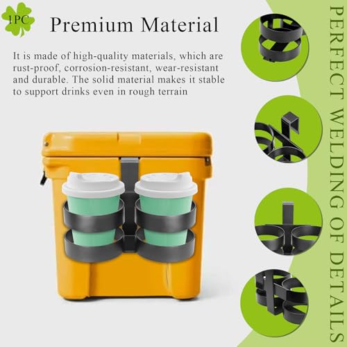 Black Cooler Beverage Holder Fits YETI Tundra & RTIC Coolers - 3.4" D - 1 Pc