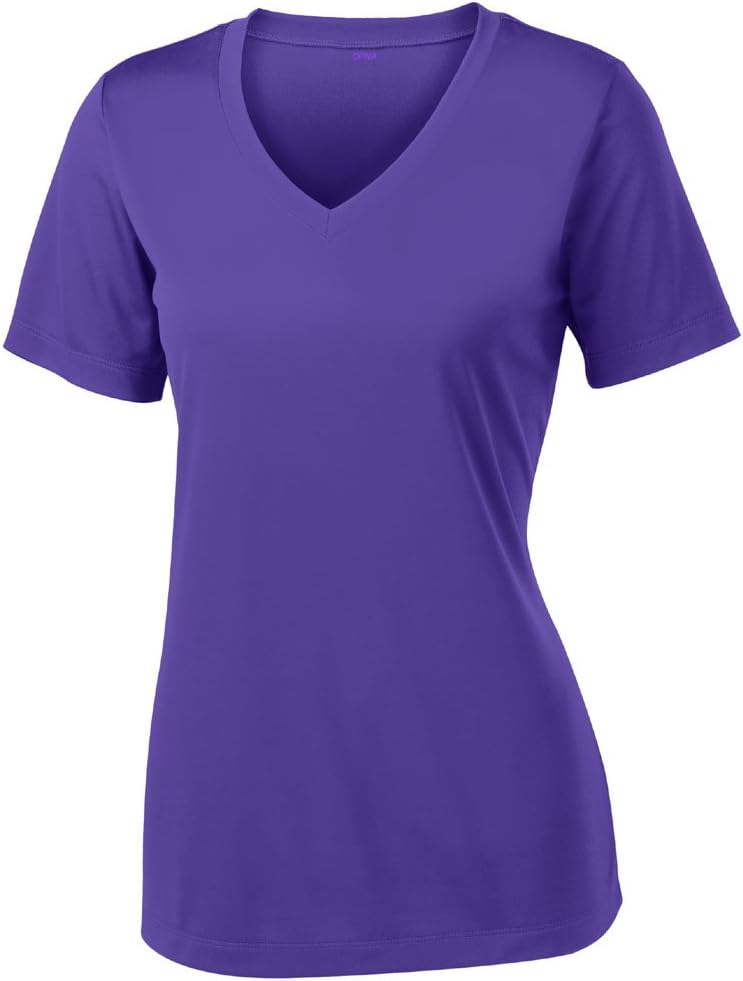 Skiennix V-Neck T-Shirts for Women - Athletic Short Sleeve Workout Top with UV Protection & Quick Dry
