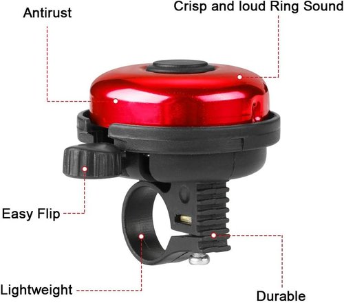Accmor Classic Bike Bell - Loud Aluminum Bicycle Bell for Clear Sound | Perfect for Adults & Kids