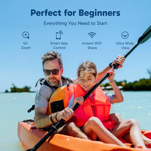 AKASO EK7000 4K Action Camera with 20MP Waterproof 131FT & Deep Black Variation