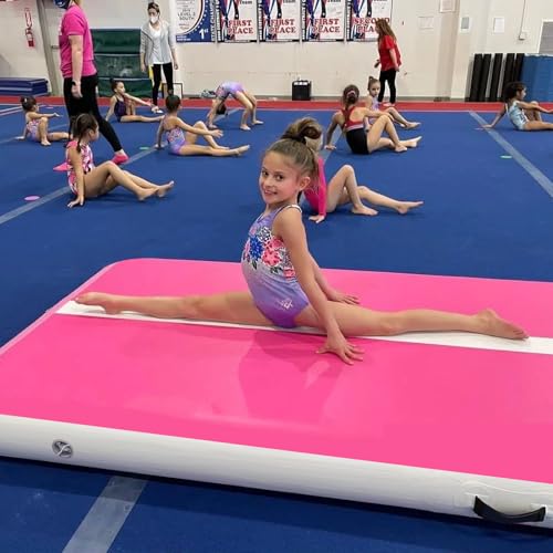 CZGBRO 10ft x 3.3ft x 4in Pink Air Gymnastics Tumble Track with Electric Pump