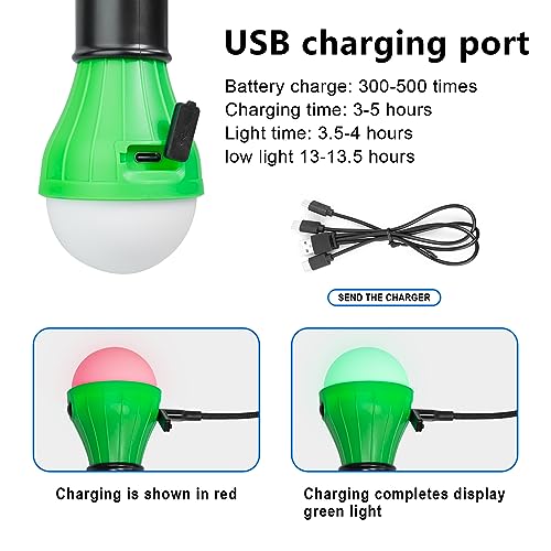 Jarxin 4-Pack USB Rechargeable LED Camping Lanterns Black