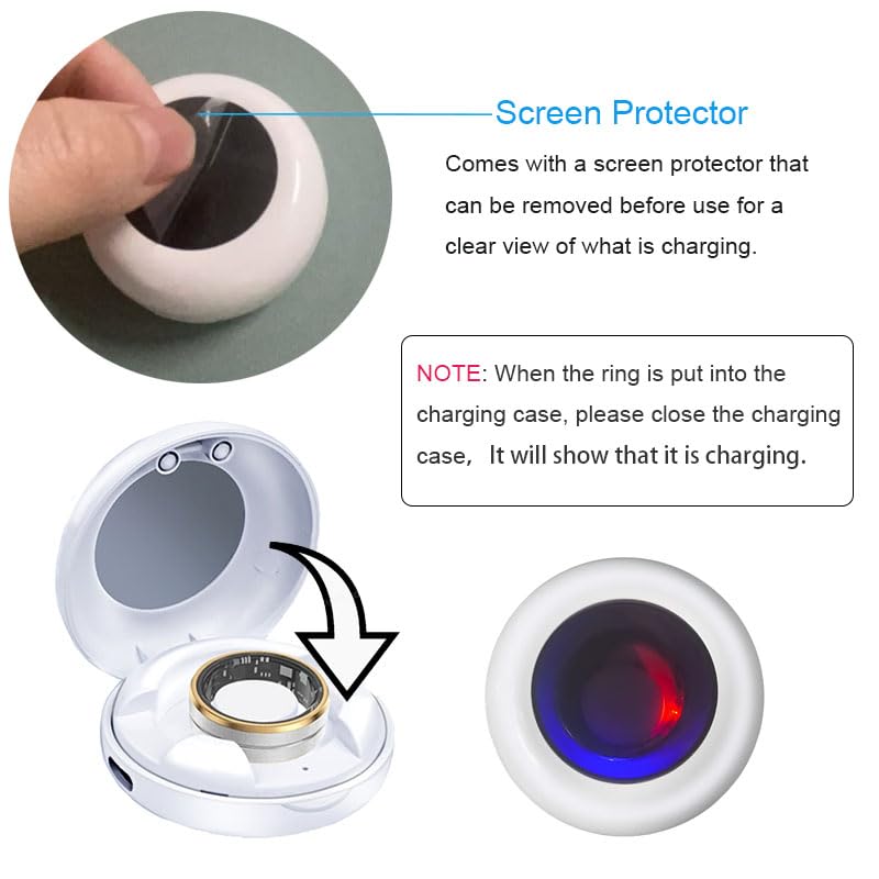 Xininyia For R02 R03 R06 R08 R09 R10 R11 R11M SR11M R12 BJ02 SRC01 SRC10 Smart Ring Charger Charging Case Portable Magnetic Charging box(Not Wireless Charging!)