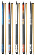 GJ-1 to GJ-5 Set of 5 58-inch Pool Cues Billiard Stick with Leather Tips
