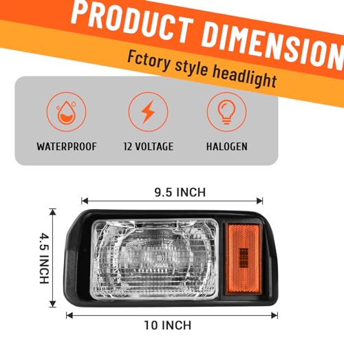 Golf Cart Headlights Halogen Factory Style for Club Car DS 1993-Up Replacement OEM