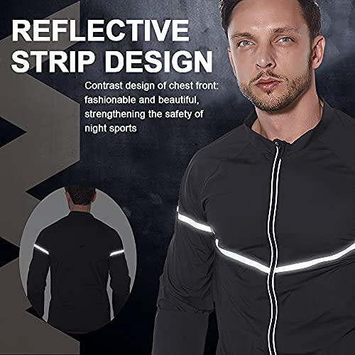 Sauna Suit for Men Sweat - Long Sleeve Shirt Jacket Workout Body Shaper Zipper Top Slimming Fitness Trainer Gym