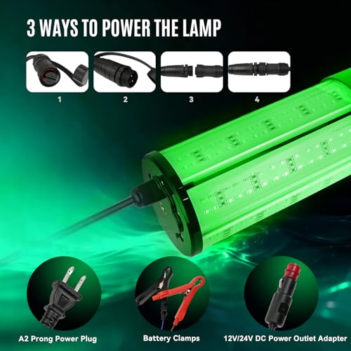 NS 60W Green Underwater LED Fishing Light for Boat & Dock Night Fishing