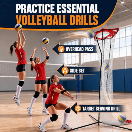Adjustable Volleyball Setting Net with Tripod Support, 7.5-11.5 ft Training Equipment