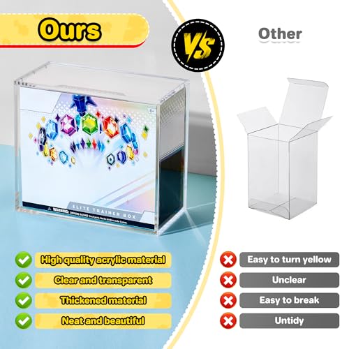 2 Pack ETB Acrylic Display Cases - Ultra Clear 5mm Protective Cover for Elite Trainer Box (Variation: 2 PCS / Elite Trainer Box Case)