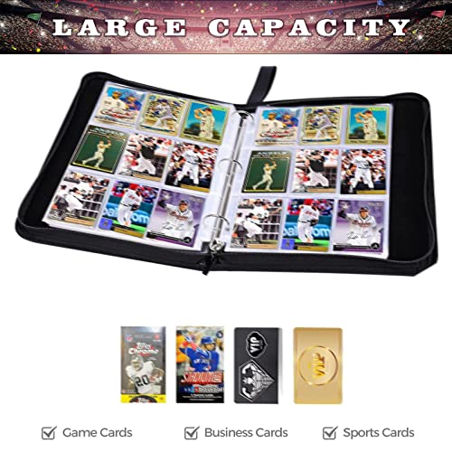 Soccer Card Binder with 9 Pockets & Removable Sleeves - Holds 900 Cards