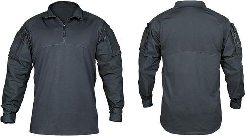IDOGEAR Men's Tactical Military Shirt - 1/4 Zip Camo Combat BDU with Pockets for Outdoor Activities