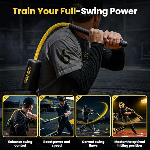 Baseball & Softball Swing Trainer Kit with 8 Practice Balls for All Levels
