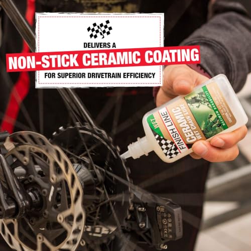 Finish Line Ceramic Wet Bike Chain Lubricant 4 oz - Biodegradable Racing Formula
