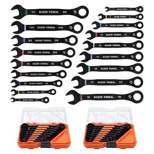 18-Piece Combination Ratcheting Wrench Set with SAE and Metric Sizes