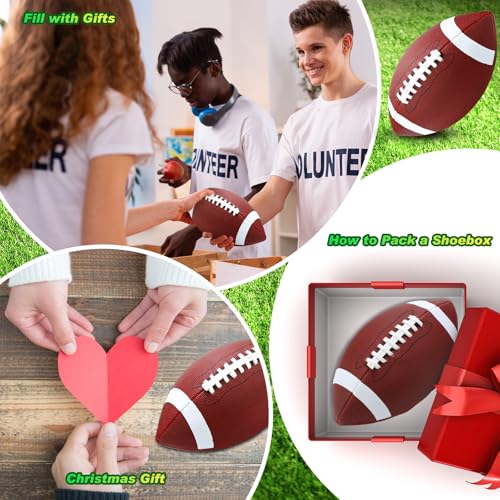 Indoor Outdoor Size 6 Brown White Composite Leather Football - Pack of 12 with Pump