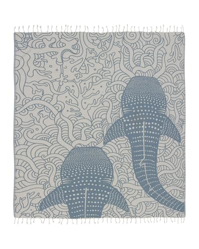 X-Large Whale Shark Turkish Beach Towel - Sand Resistant & Quick Dry