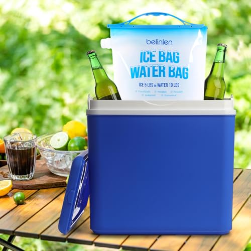 5lb Reusable Ice Bags for Cooler - 6 Pack, Leakproof Ice Cube Bags