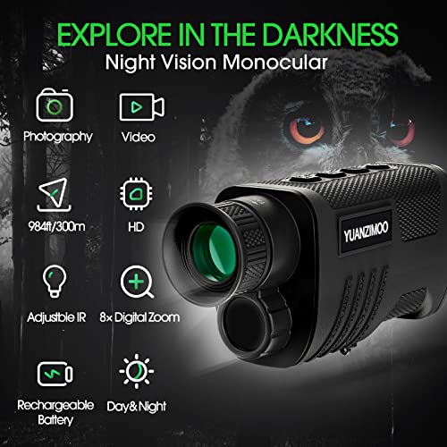 Green Night Vision Monocular Digital Infrared Telescope 8X Zoom for Hunting Camping