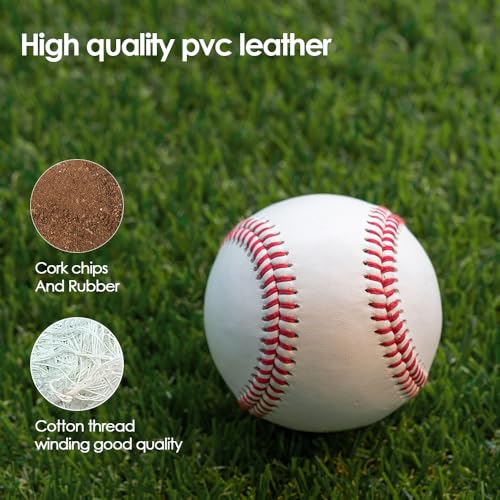 12-Pack Standard Size Unmarked Baseballs - Practice & Training Balls, 9 Inch