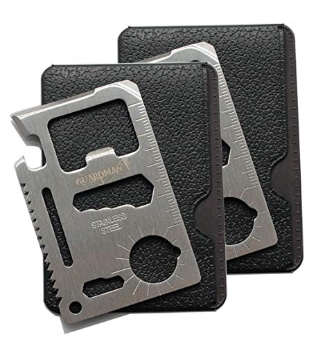 GUARDMAN 2-Pack 11-in-1 Credit Card Multitool Survival Gadget for Men - Compact & Durable