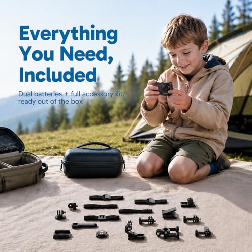 4K Action Camera with Touch Screen, EIS, Waterproof & Remote - 20MP