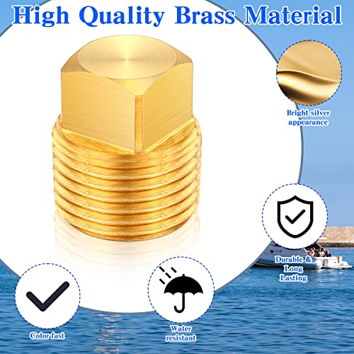 6 Pack 1/2 Inch Brass Boat Drain Plugs - Waterproof and Corrosion Resistant