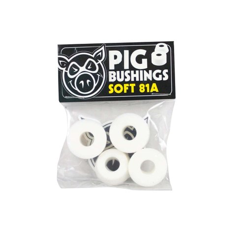 Pig Skateboards Truck Replacement Bushings Soft 81A White for 2 Trucks, 81A White (Soft)