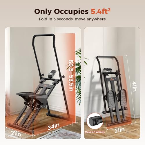 Sportneer Foldable Stair Stepper for Home Gym Black, Adjustable Resistance, Full-Body Workout