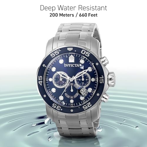 Invicta Men's Pro Diver Chronograph Watch 48mm Silver & Blue