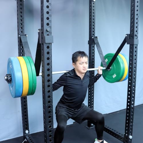 Power Rack Attachments Safety Straps for Squat Bench Deadlift Hip Thrust 3x3 Fit