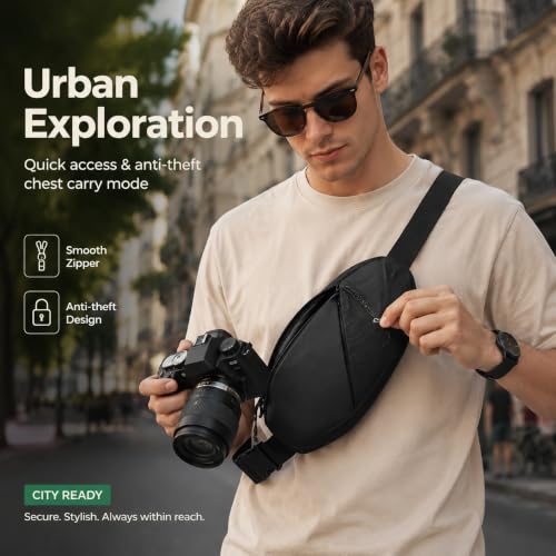 Water-Resistant Sling Bag Fanny Pack Crossbody Waist Pack for Men Women Hiking Travel