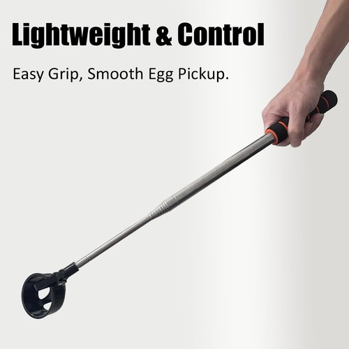 RCMMQHHY Stainless Steel Retractable Golf Ball Picker, Rust Proof, no Bending, Lightweight, Strong and Strong, Automatic Locking Three Claw Gripper, Long Pole Ball Picking Tool