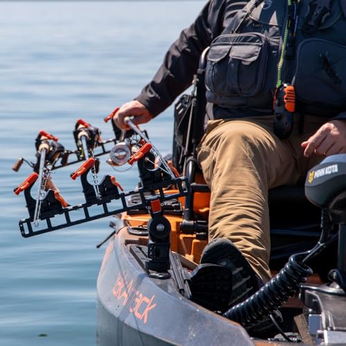 YakAttack SideStage Pro Rod Rack Set of 2 for Boat Track Systems - Kayak & Power Boat