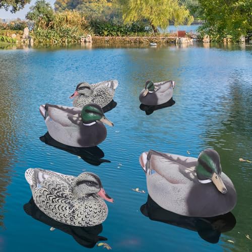 Realistic Mallard Duck Decoy Pair for Hunting and Garden Decor - 2 Mallards