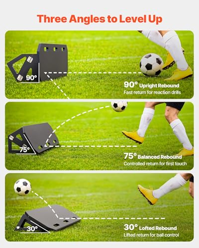 40" x 12" Soccer Rebounder Board - Portable Foldable Training Wall with 2 Angles