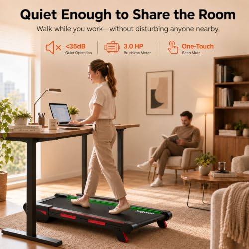Jogwell Walking Pad with 15% Auto Incline, Full-Deck Design - Grey, Standard