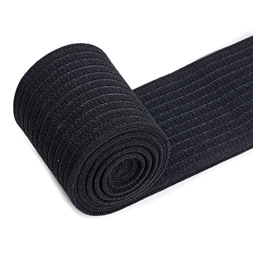 Black Elastic Calf Compression Bandages 4-Piece Support Wraps for Leg & Knee