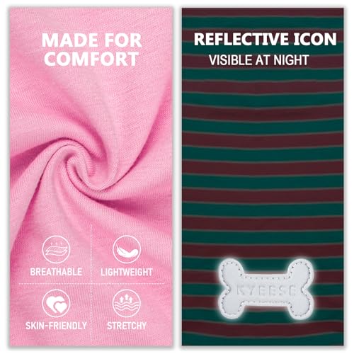 2-Pack Cotton Dog Shirts for Small Dogs - Pink & Striped Tank Tops, Breathable & Soft