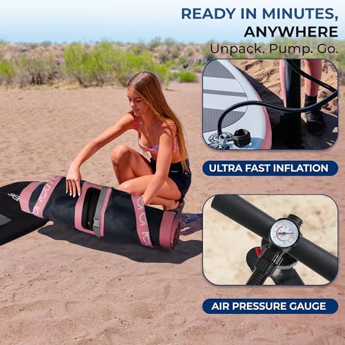 Kids Inflatable Stand Up Paddle Board 7'9" with Pump & Backpack - Stable Youth SUP for Lakes & Rivers