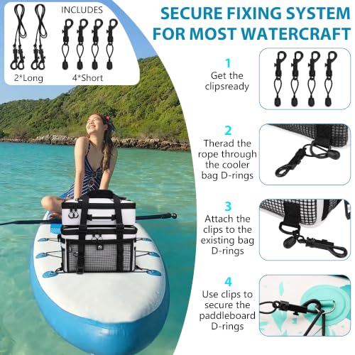 YVLEEN White 2-in-1 Paddle Board Cooler Bag with Detachable Insulated Top