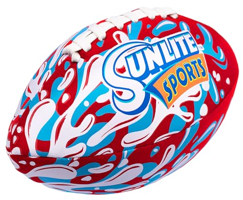 Waterproof Football for Lawn Pool Beach & Backyard Play - Scarlet