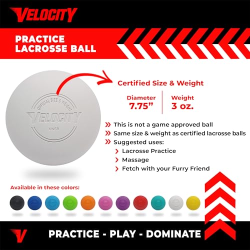 36 Practice Lacrosse Balls - White Velocity Official Size & Durable