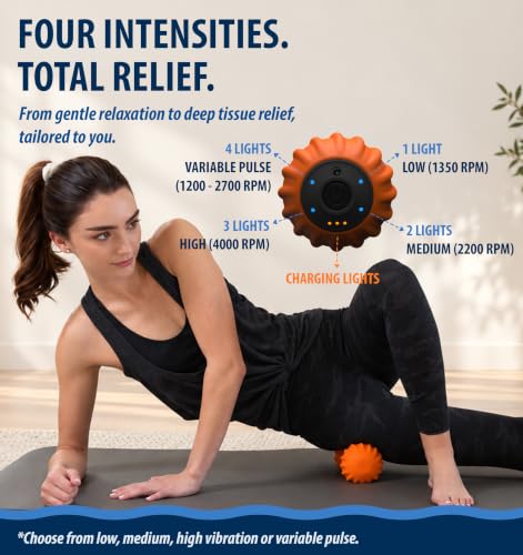 Zyllion ZMA-30 Vibrating Peanut Massage Ball Roller Orange Pain Relief Massager
